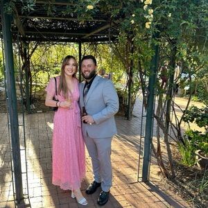 Flowing Lace Pink Maxi Dress with Slit